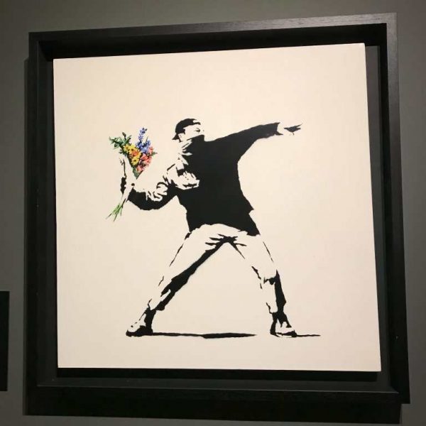 'Flower thrower' from Banksy exhibition in Amsterdam