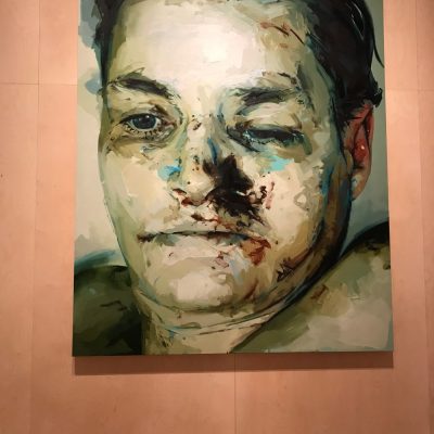 Jenny Saville Painting in the 'From Life' art exhibition at the Royal Academy of Art.