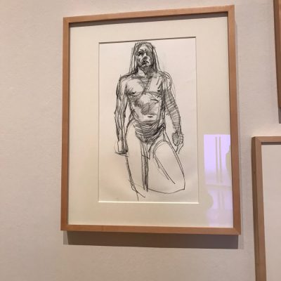 graphite Life drawing of Iggy Pop in the 'From Life' exhibition at the Royal Academy of Art